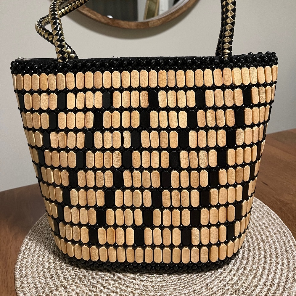 Wooden Beaded Handbag made in Kenya